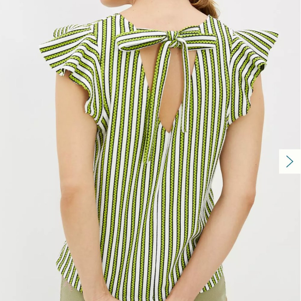 Anthropologie Eva Franco Ruffled Jacquard Top - Picture 7 of 7
